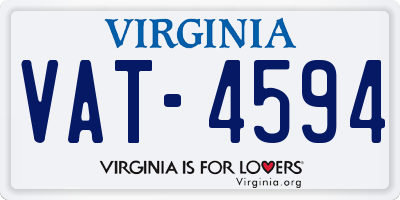 VA license plate VAT4594