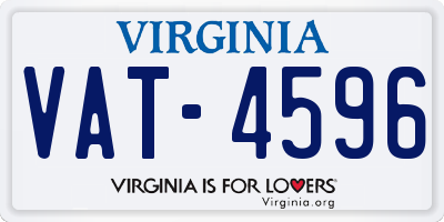 VA license plate VAT4596