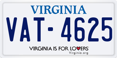 VA license plate VAT4625