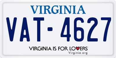 VA license plate VAT4627