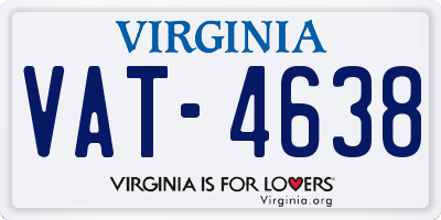 VA license plate VAT4638