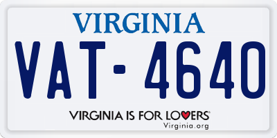 VA license plate VAT4640