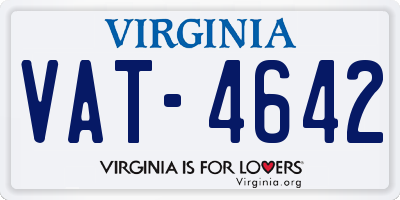 VA license plate VAT4642