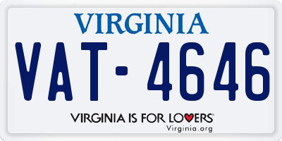 VA license plate VAT4646