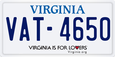 VA license plate VAT4650