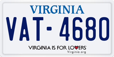 VA license plate VAT4680