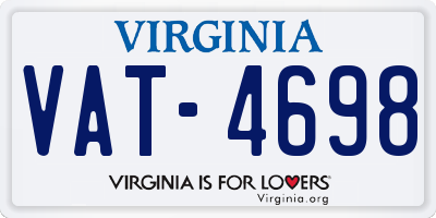 VA license plate VAT4698