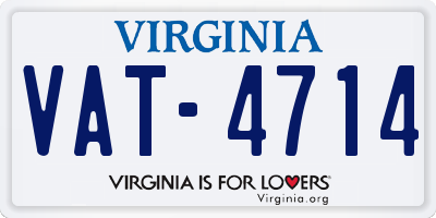VA license plate VAT4714