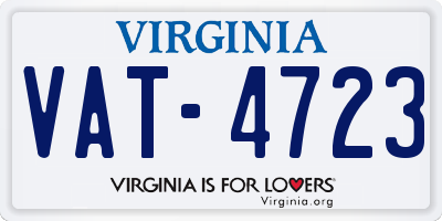 VA license plate VAT4723