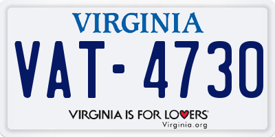 VA license plate VAT4730