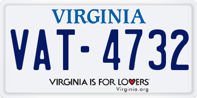 VA license plate VAT4732