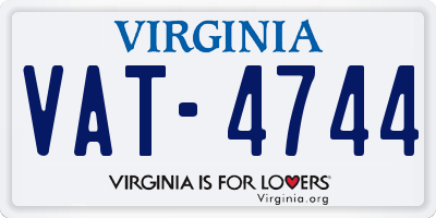 VA license plate VAT4744