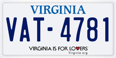 VA license plate VAT4781