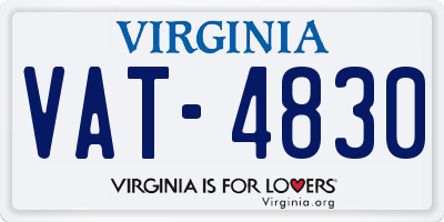 VA license plate VAT4830