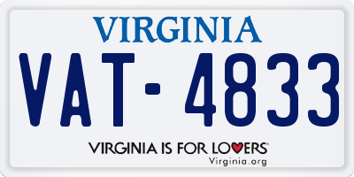 VA license plate VAT4833