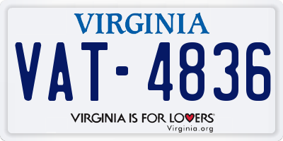 VA license plate VAT4836