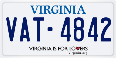 VA license plate VAT4842