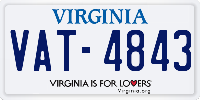 VA license plate VAT4843