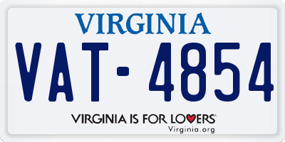 VA license plate VAT4854