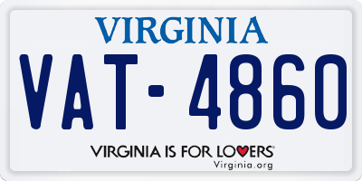 VA license plate VAT4860