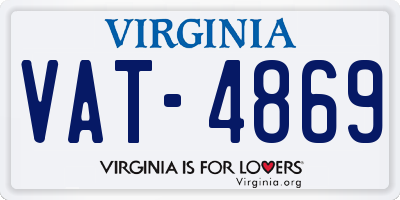 VA license plate VAT4869