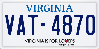 VA license plate VAT4870