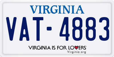 VA license plate VAT4883