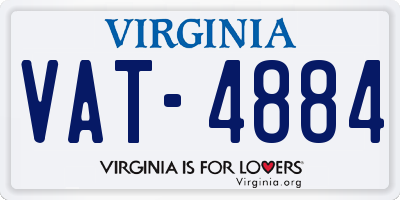 VA license plate VAT4884