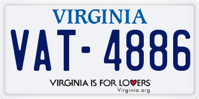 VA license plate VAT4886