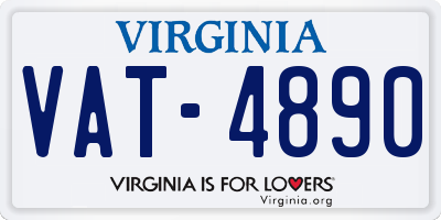 VA license plate VAT4890