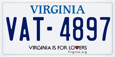 VA license plate VAT4897