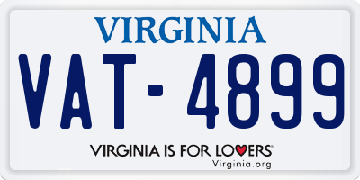 VA license plate VAT4899