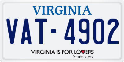 VA license plate VAT4902