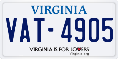 VA license plate VAT4905