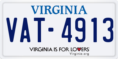 VA license plate VAT4913