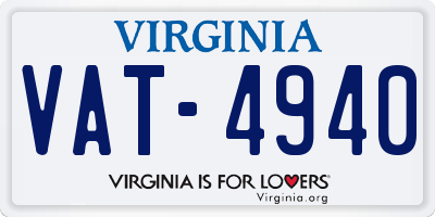 VA license plate VAT4940