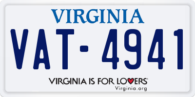 VA license plate VAT4941