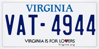 VA license plate VAT4944