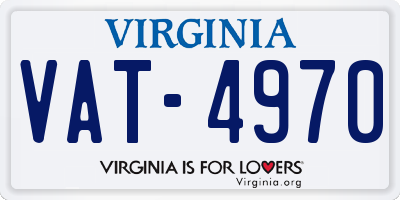 VA license plate VAT4970