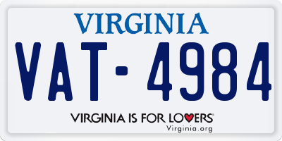 VA license plate VAT4984