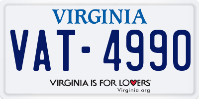 VA license plate VAT4990