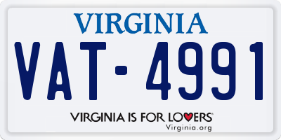 VA license plate VAT4991