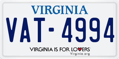 VA license plate VAT4994