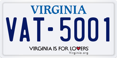 VA license plate VAT5001