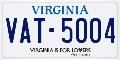 VA license plate VAT5004