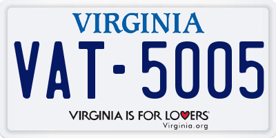 VA license plate VAT5005