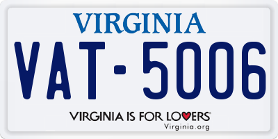 VA license plate VAT5006