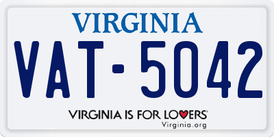 VA license plate VAT5042