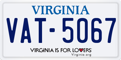 VA license plate VAT5067