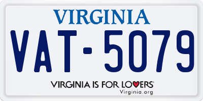 VA license plate VAT5079